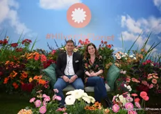 Co Overduijn and Saskia Bakker together on the couch. In the future they will work together when Hilverdakooij en Florist Holland are fused together.